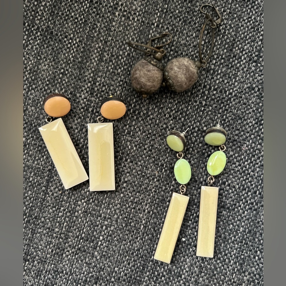 Set of handmade Ukrainian earrings Vintage
